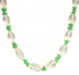 54 - COLLAR DE CUARZO BLANCO Y JADEITA