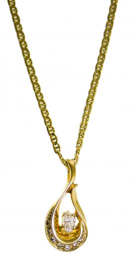 164 - CADENA Y COLGANTE CON DIAMANTES