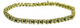 157 - PULSERA CON BRILLANTES Y ESMERALDAS