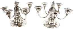 716 - PAREJA DE CANDELABROS DEL PRIMER TERCIO DE SIGLO XX