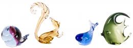 29 - CUATRO FIGURITAS EN CRISTAL DE MURANO SEGUNDA MITAD S.XX