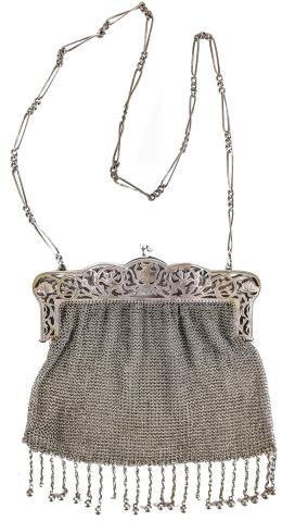 663 - BOLSO DE MALLA EN PLATA DE PRINCIPIOS DEL S.XX