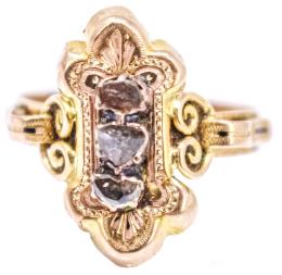165 - SORTIJA CON DIAMANTES DEL S.XIX