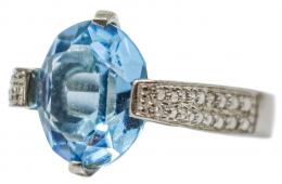 69 - ANILLO DE PLATA CON TOPACIO AZUL