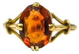 66 - ANILLO CON CUARZO CITRINO