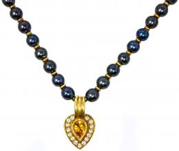 94 - COLLAR GARGANTILLA CON CITRINO Y BRILLANTES