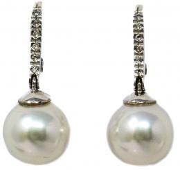 137 - PENDIENTES LARGOS CON BRILLANTES Y PERLAS
