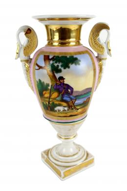 451 - JARRON IMPERIO EN PORCELANA DE MEDIADOS S.XIX