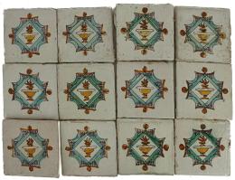 421 - DOCE  BALDOSAS DE MUESTRA CATALANAS CIRCA 1800