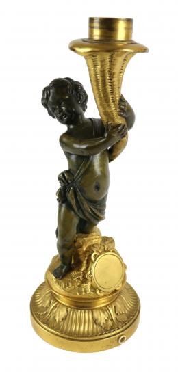 776 - CANDELERO EN BRONCE ESTILO  LUIS XVI DE PRINCIPIOS S.XX