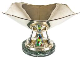 671 - CENTRO DE PLATA CON BASE DE MARMOL