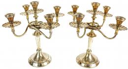 712 - PAREJA DE CANDELABROS DE MEDIADOS DE SIGLO XX