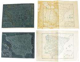 878 - PAREJA DE PLANCHAS PARA GRABADO DE MAPAS