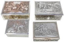 1093 - CUATRO CAJITAS DE COLECCIÓN EN METAL PRIMER TERCIO S.XX