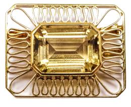 83 - BROCHE COLGANTE CON CUARZO CITRINO