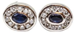 142 - PENDIENTES ROSETONES CON ZAFIROS Y BRILLANTES