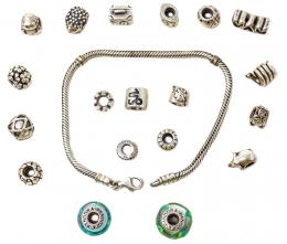 164 - PULSERA ITALIANA DE PLATA CON CHARMS