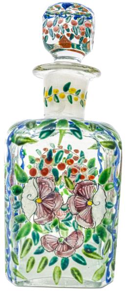 10 - BOTELLA DE VIDRIO SOPLADO Y ESMALTADO