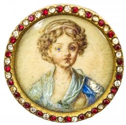 60 - BROCHE CON MINIATURA DE FINALES DEL S.XIX