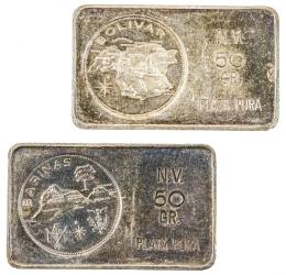 715 - DOS PEQUEÑOS LINGOTES PLATA
