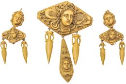 66 - BROCHE Y PENDIENTES ITALIANOS DEL S.XIX