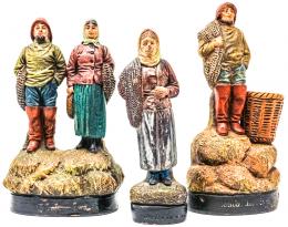 1057 - TRES FIGURAS FRANCESAS EN TERRACOTA DEL PRIMER TERCIO S.XX