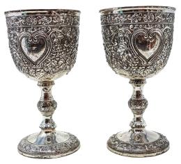 1153 - PAREJA DE COPAS EN METAL DE LA SEGUNDA MITAD DEL S.XX