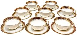 376 - CONJUNTO DE TAZAS DE CAFÉ EN PORCELANA "LIMOGES"