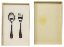 704 - CONJUNTO DE CUCHARA Y TENEDOR EN PLATA