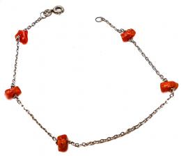 186 - PULSERA DE PLATA CON CORAL
