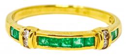 63 - ANILLO CON ESMERALDAS Y BRILLANTES