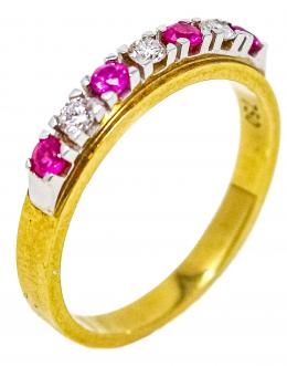 77 - ANILLO MEDIA ALIANZA CON RUBÍES Y BRILLANTES