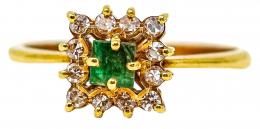 84 - ANILLO ROSETÓN CON ESMERALDA Y BRILLANTES