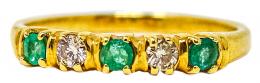 59 - ANILLO CON BRILLANTES Y ESMERALDAS