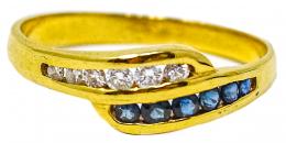 61 - ANILLO CON BRILLANTES Y ZAFIROS