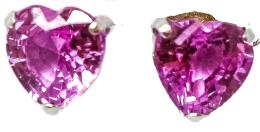125 - PENDIENTES SOLITARIO CON ZAFIRO ROSA