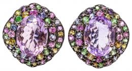 116 - PENDIENTES DE PLATA CON ZAFIROS MULTICOLOR