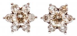 122 - PENDIENTES ROSETONES CON BRILLANTES