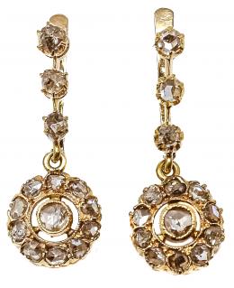 117 - PENDIENTES ROSETONES DE FLES. S.XIX