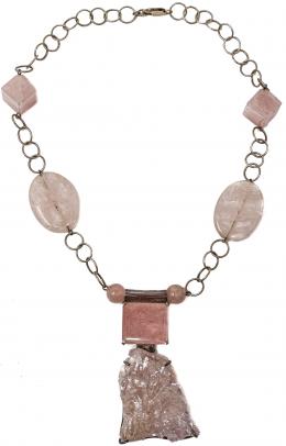 81 - COLLAR DE PLATA CON QUARZO ROSA