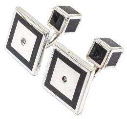 102 - GEMELOS DE PLATA Y ESMALTES