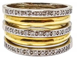 48 - ANILLO ANCHO CON TRIPLE ARO DE BRILLANTES