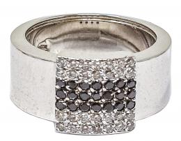47 - ANILLO ANCHO CON DIAMANTES NEGROS