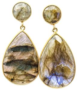 115 - PENDIENTES DE PLATA CON LABRADORITA
