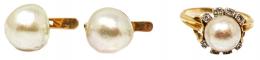 56 - ANILLO Y PENDIENTES CON PERLAS