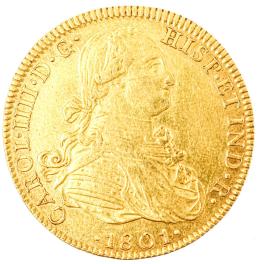 330 - MONEDA DE ORO DE 8 ESCUDOS DE 1801