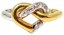 50 - ANILLO CORAZÓN BICOLOR CON BRILLANTES