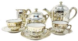 411 - JUEGO DE TÉ EN PORCELANA PARA 11 SERVICIOS PRIMER TERCIO SXX