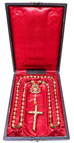 846 - ROSARIO CON ESTUCHE DE FINALES DEL S.XIX