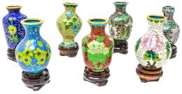 337 - CONJUNTO DE SIETE JARRONCITOS CLOISONÉ